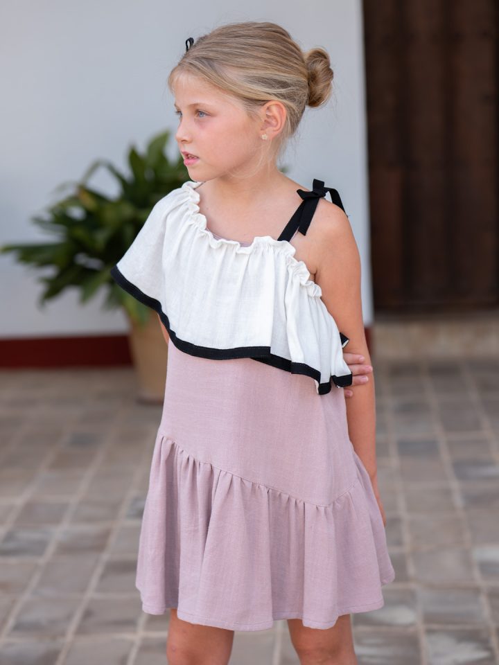 Vestido niña combinado rossete Jose Varón