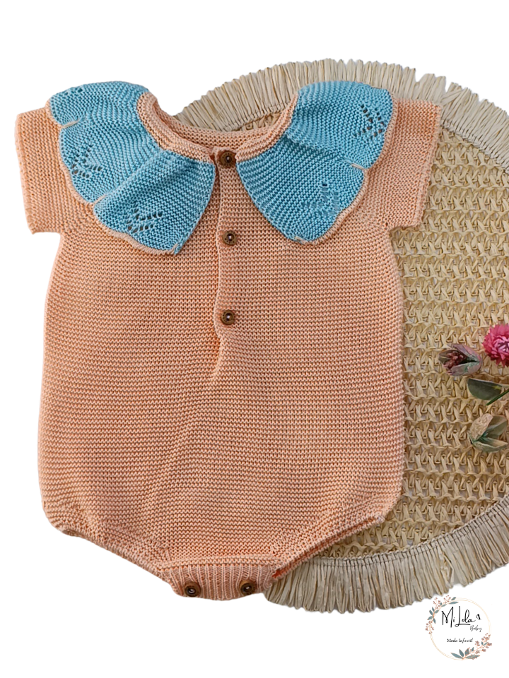 Pelele unisex cuello melocotón con menta Sigar