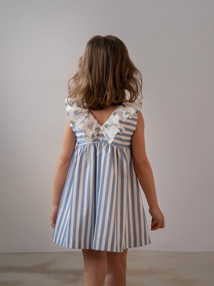 Vestido Rayas Cuello conejitos Paloma de la O