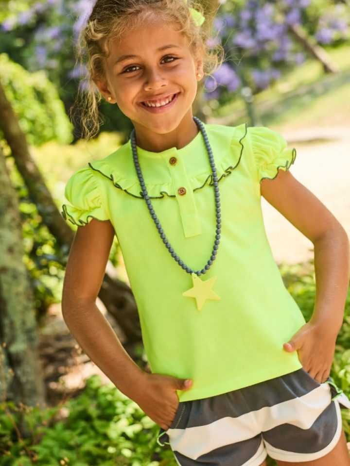 Conjunto flúor con short niña Aurora La Martinica