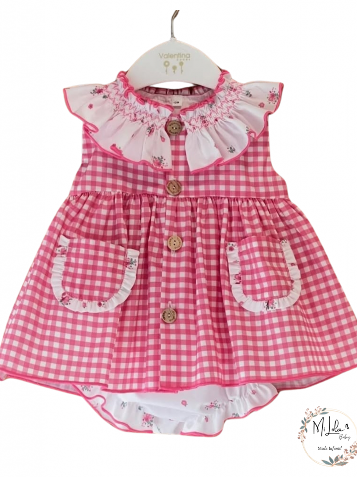 Jesusito Vichy Fresa con cuello engomado Valentina