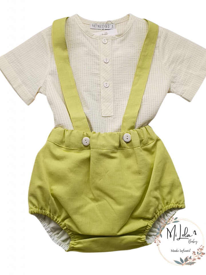 Conjunto niño camisa y bombacho lima Paloma de la O