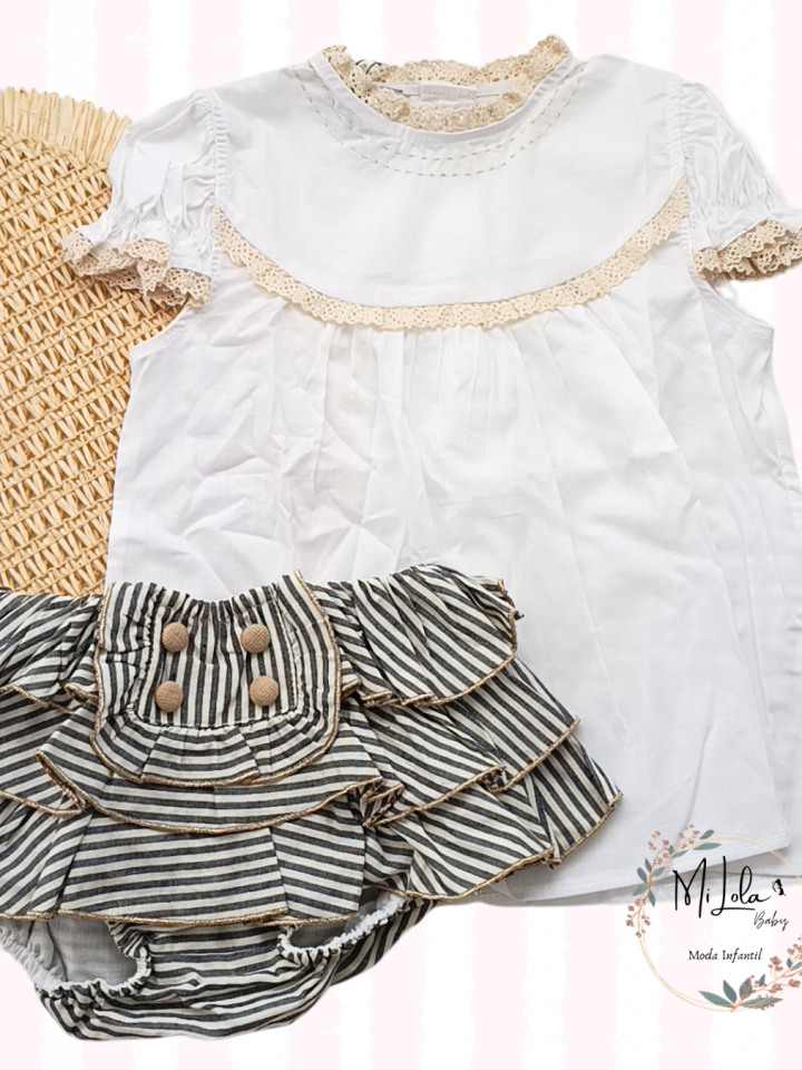 Conjunto camisa y braguitas Coffe La Martinica