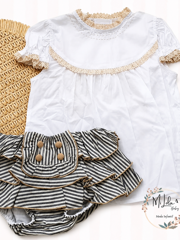 Conjunto camisa y braguitas Coffe La Martinica