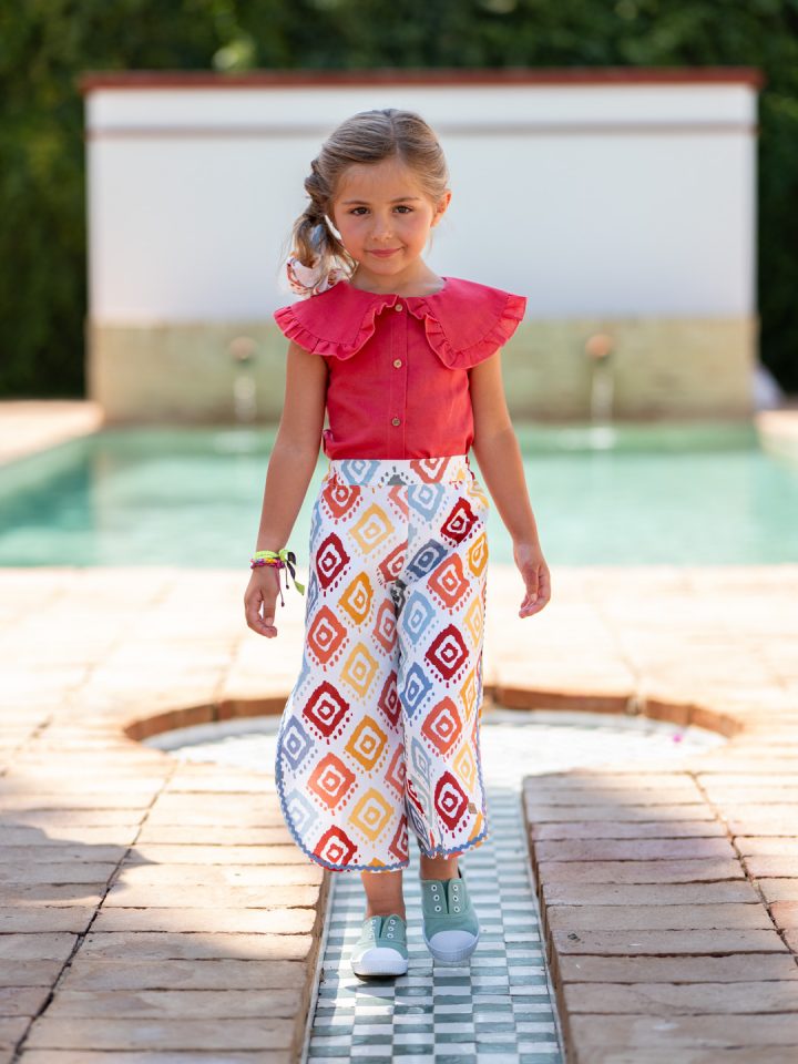 Camisa niña coral lino José Varón