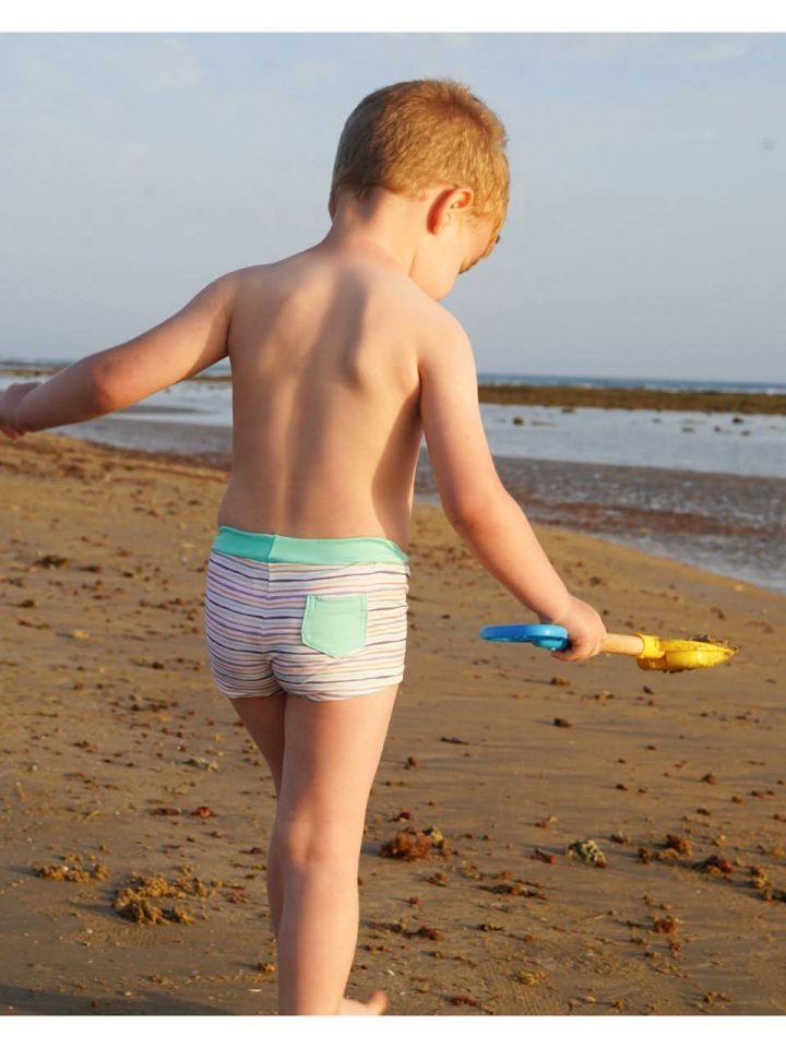 Bañador de niño de licra rayas marea