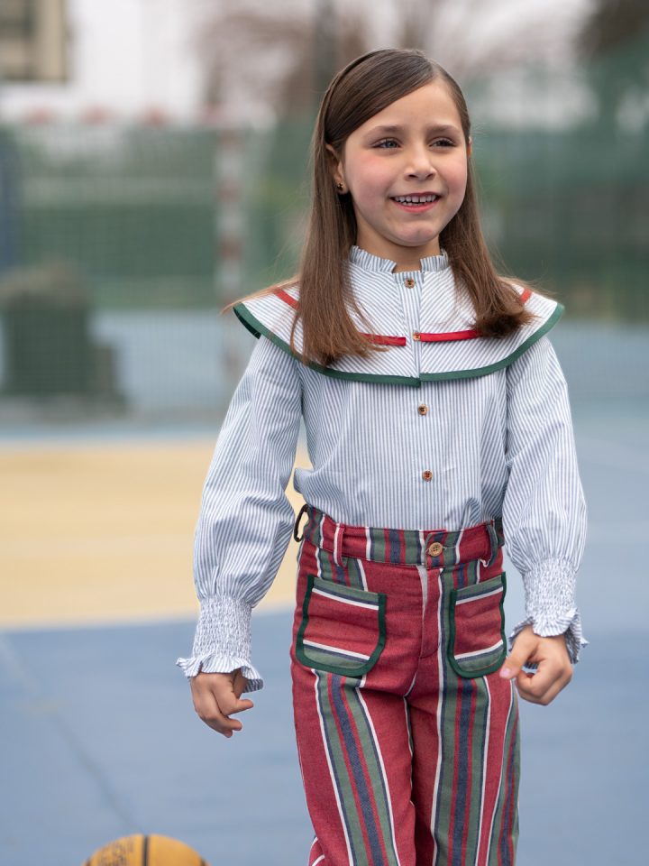 Conjunto camisa y Pantalón largo niña bicolor José Varón