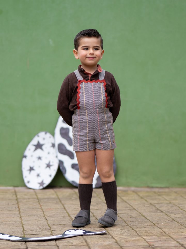 Peto pantalón niño espiga chocolate José Varón