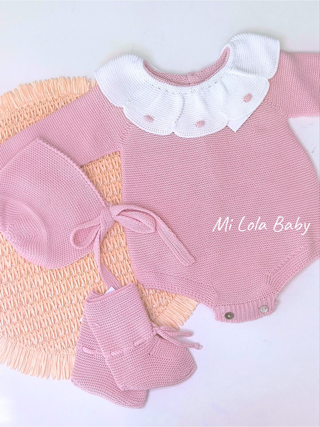 Conjunto pelele y capota Pastel cuello Sigar - Imagen 4