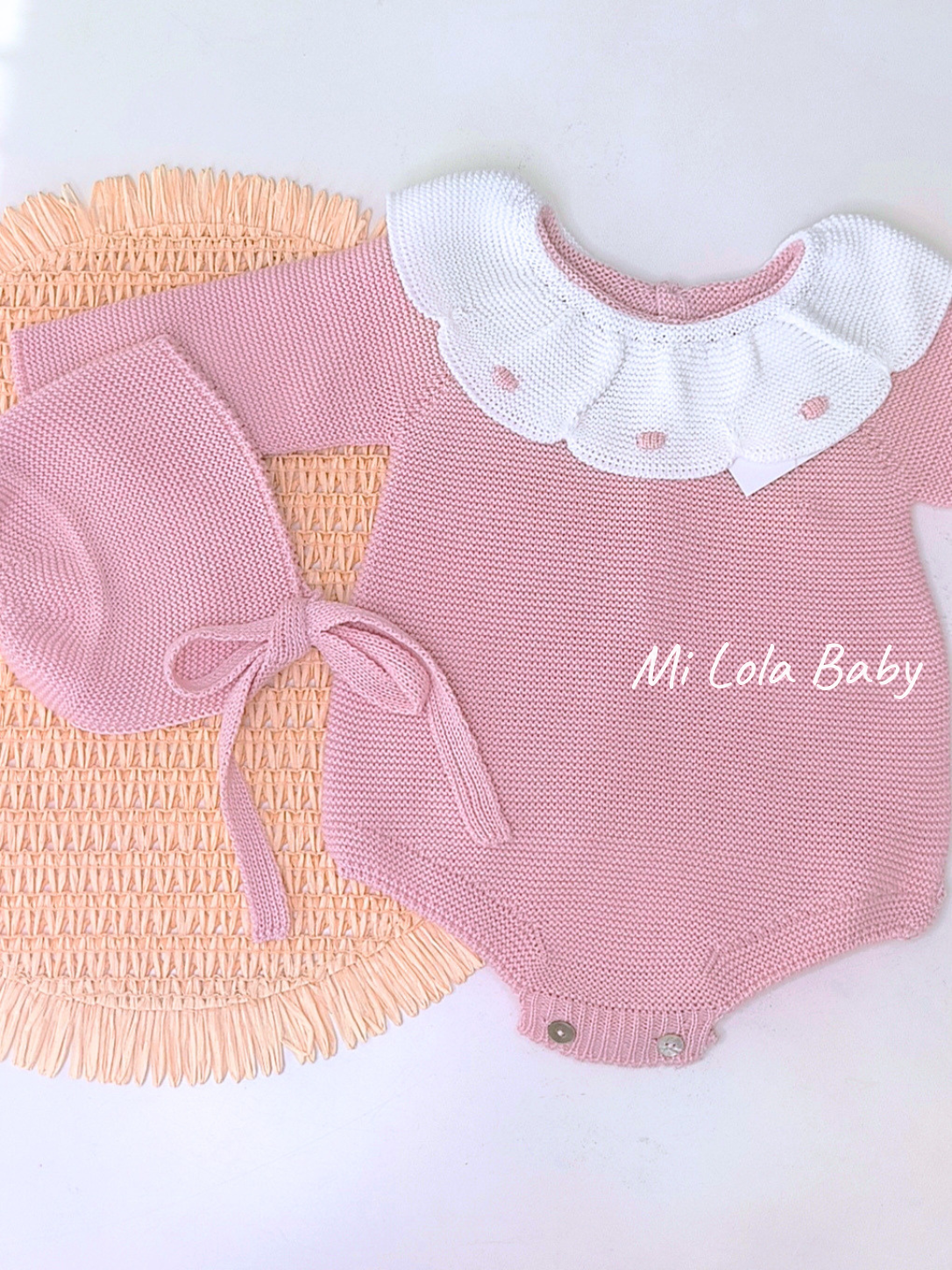 Conjunto pelele y capota Pastel cuello Sigar