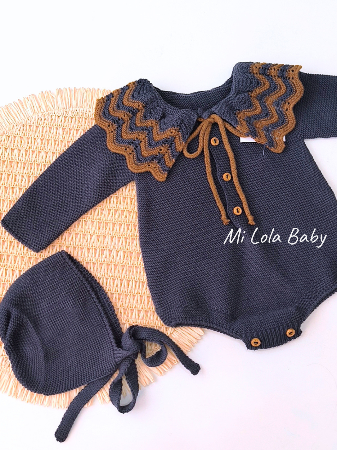 Conjunto pelele y capota Carbón Sigar