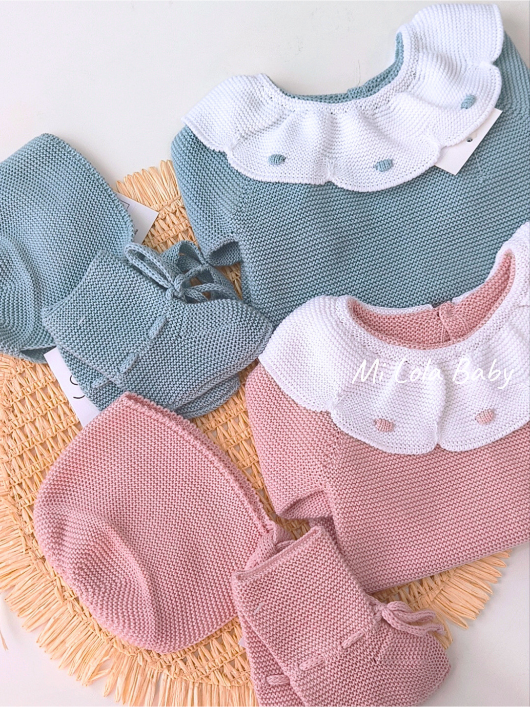Conjunto pelele y capota Pastel cuello Sigar - Imagen 3