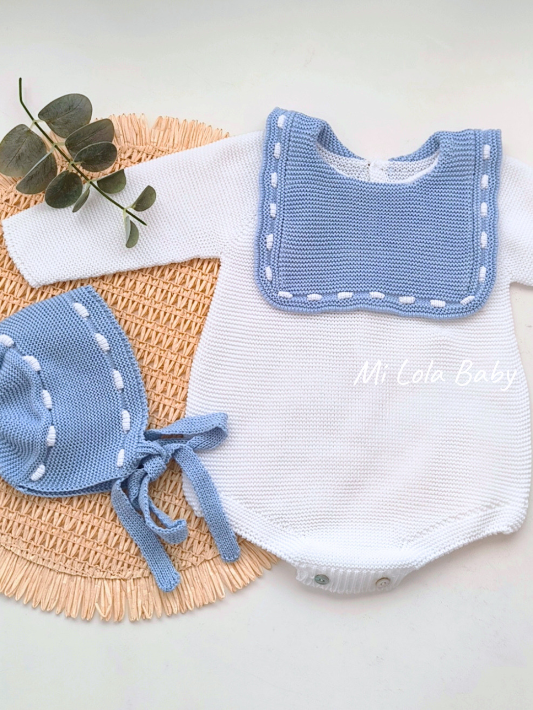 Conjunto Pelele y capota Babero Cielo Sigar - Imagen 3