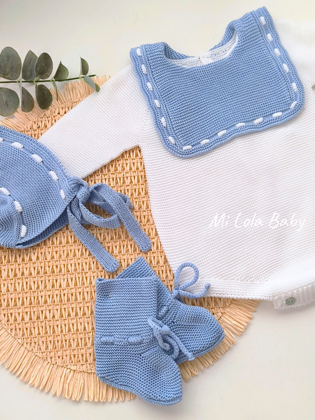 Conjunto Pelele y capota Babero Cielo Sigar - Imagen 4