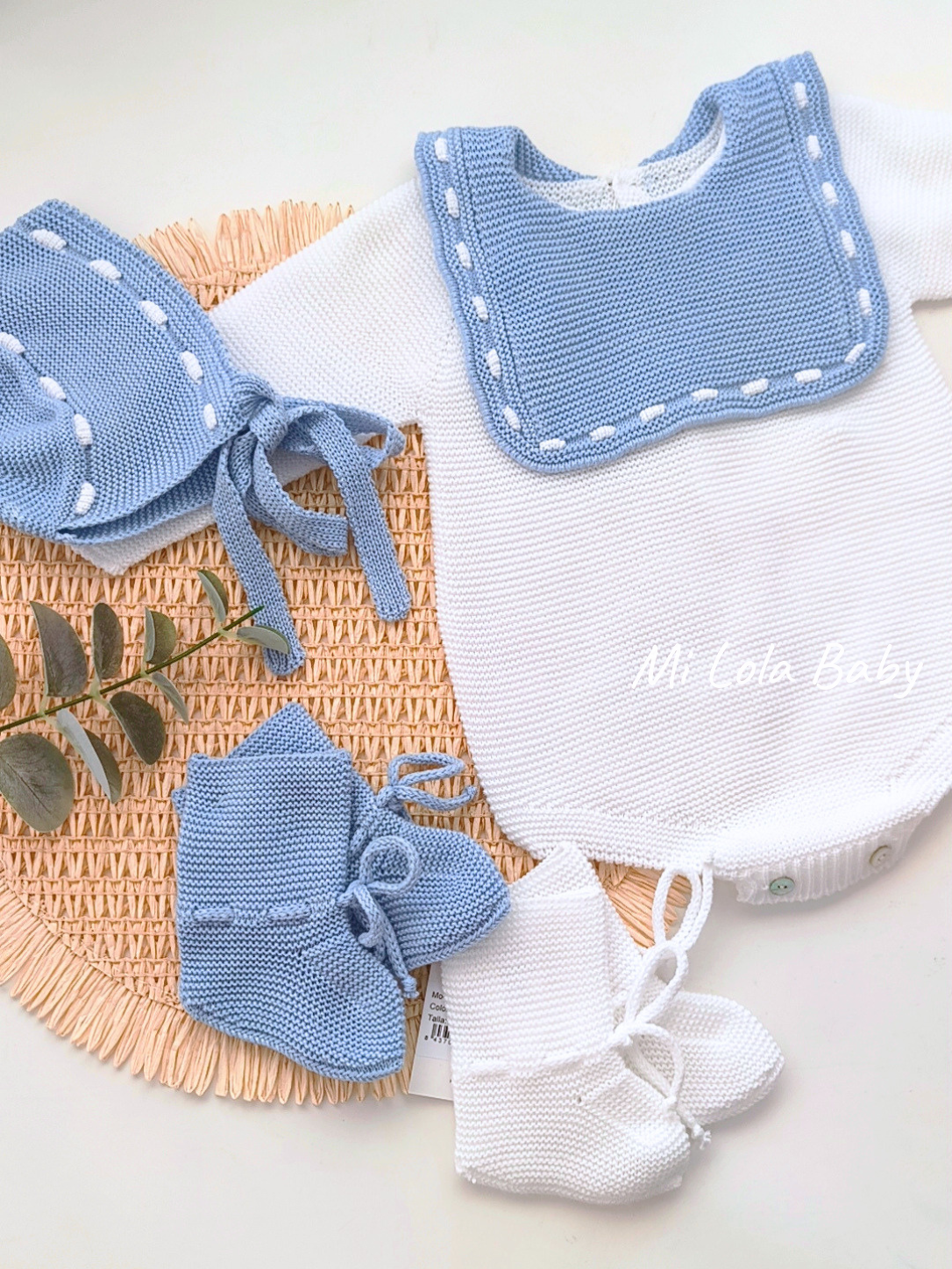 Conjunto Pelele y capota Babero Cielo Sigar - Imagen 2