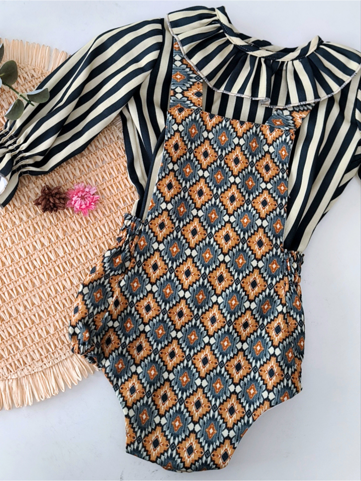Conjunto unisex camisa y Ranita étnico Azahar
