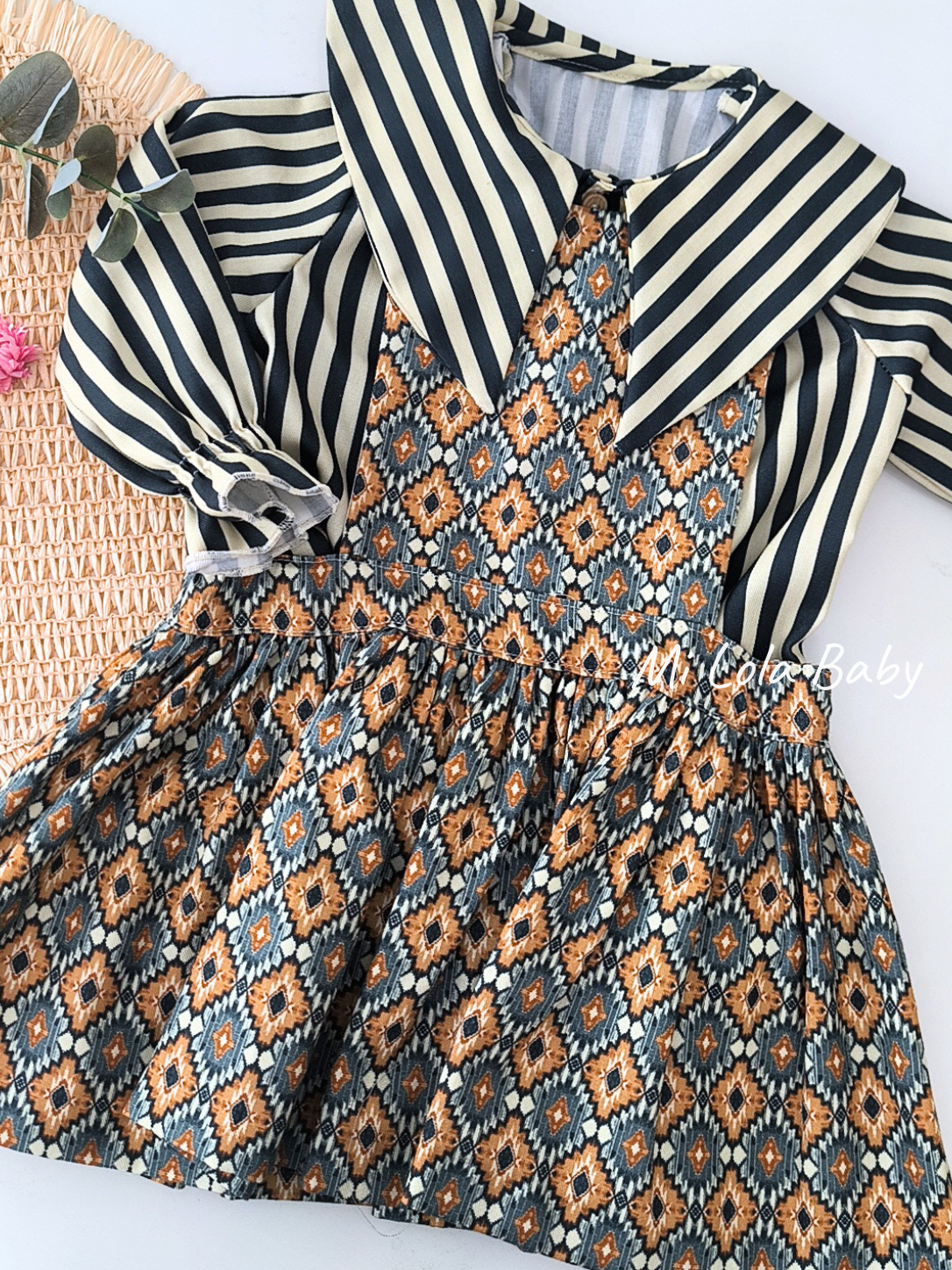 Conjunto pichi niña con blusa Étnico Azahar - Imagen 3